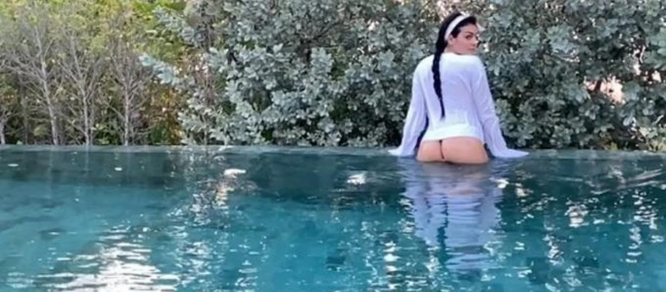 H σύντροφος του Κριστιάνο βγήκε από την πισίνα και εμείς... γουρλώσαμε τα μάτια! (βίντεο)